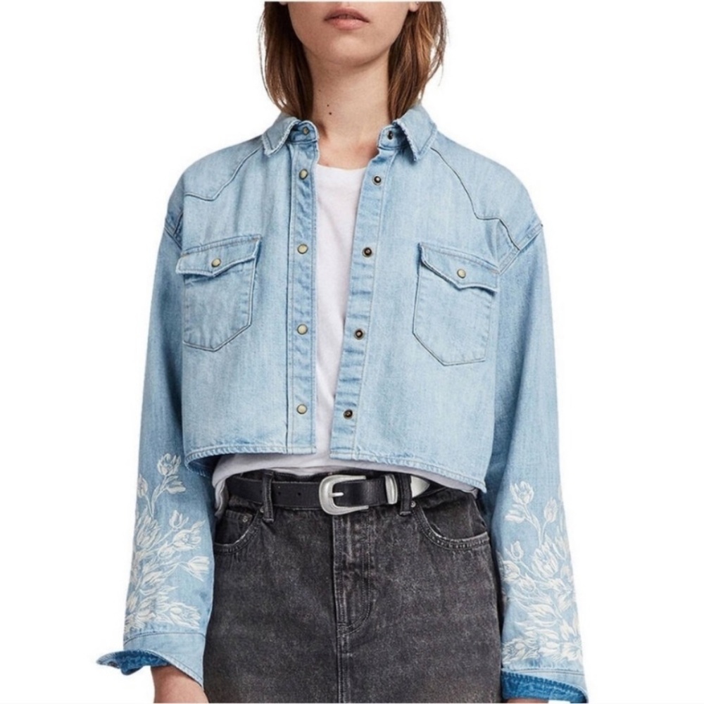 All Saints Cropped Jean Jacket